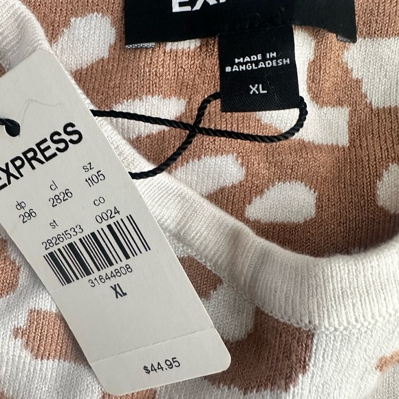 NWT Express Cheetah print sweater tube top blouse size XL - Picture 9 of 9